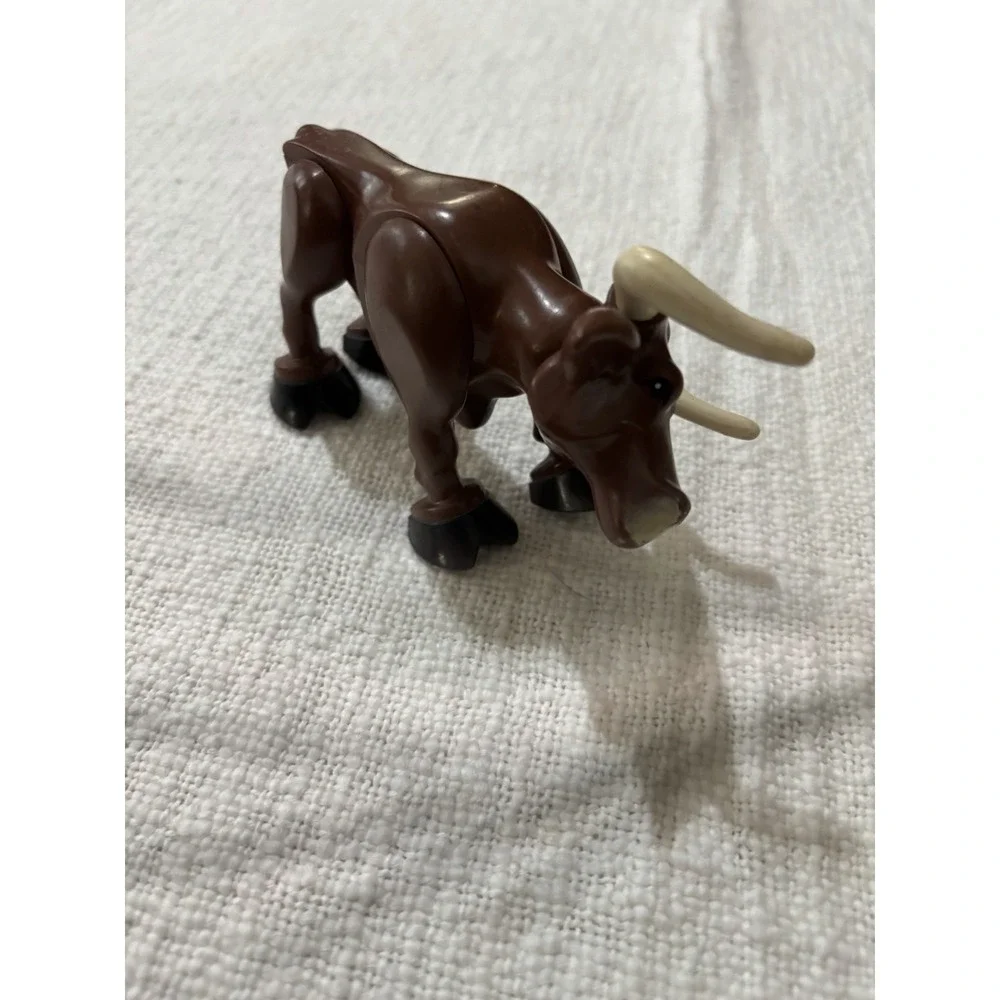 Fisher Price Husky Helpers Longhorn Steer Cow Bull Farm Animal‎ Figure VTG 1980